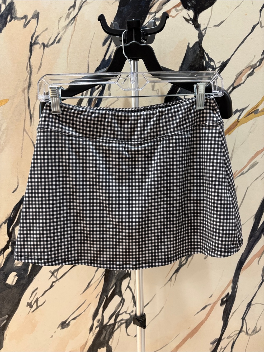 Love Black & White Gingham Mini Skirt